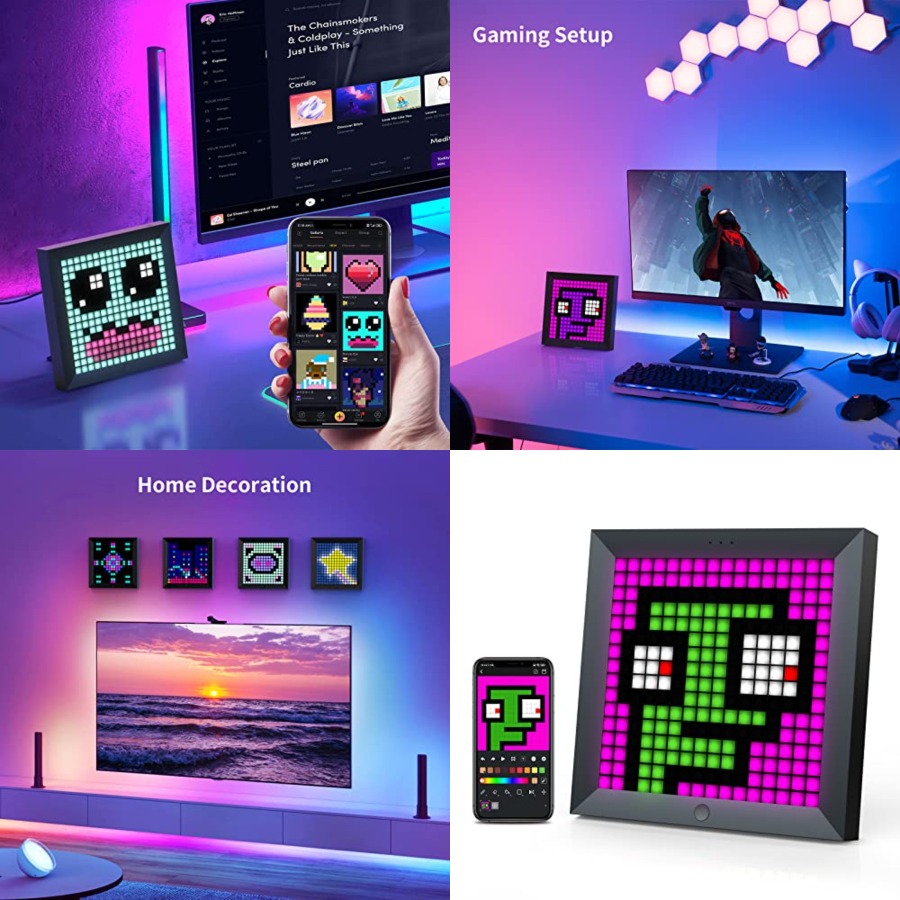 Desk Setup With Tv - LED Light Pixel Display Panel Suit