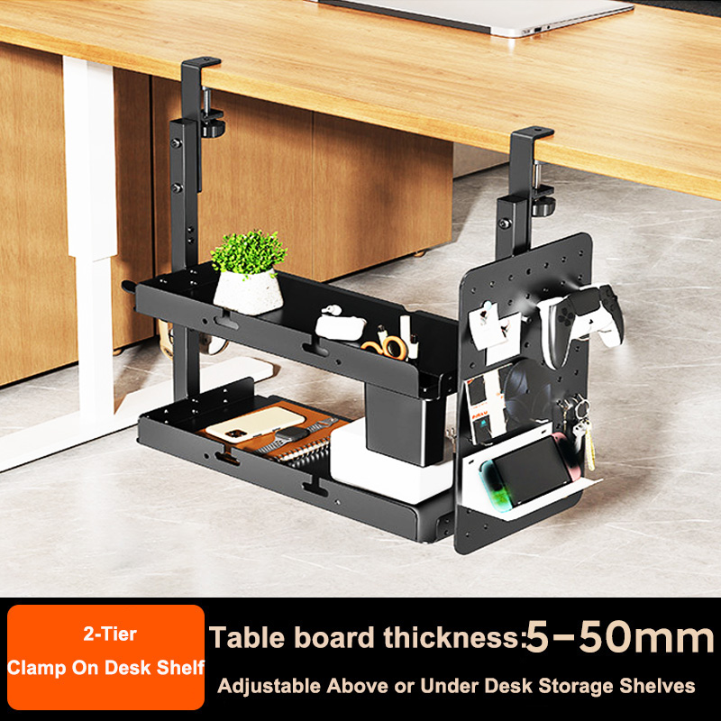 Desk Setup Productivity - Clamp-on 14 inch Above Below Desk