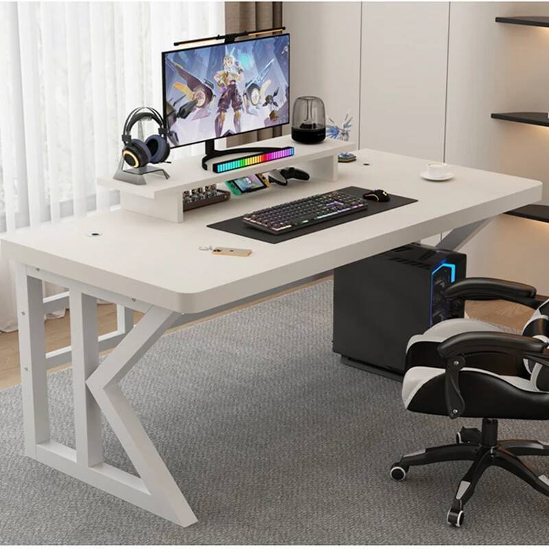 Desk Setup Monitor And Laptop - Shaped L Gaming Desk Table Pliable