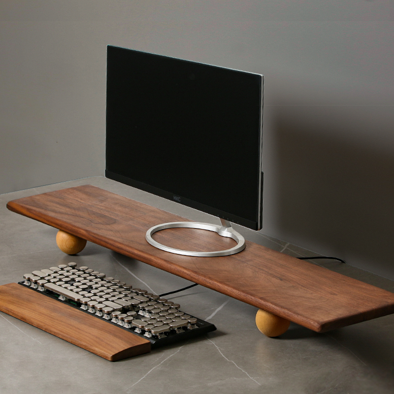 Desk Setup Monitor And Laptop - Solid Wood Monitor Riser Laptop Elevation