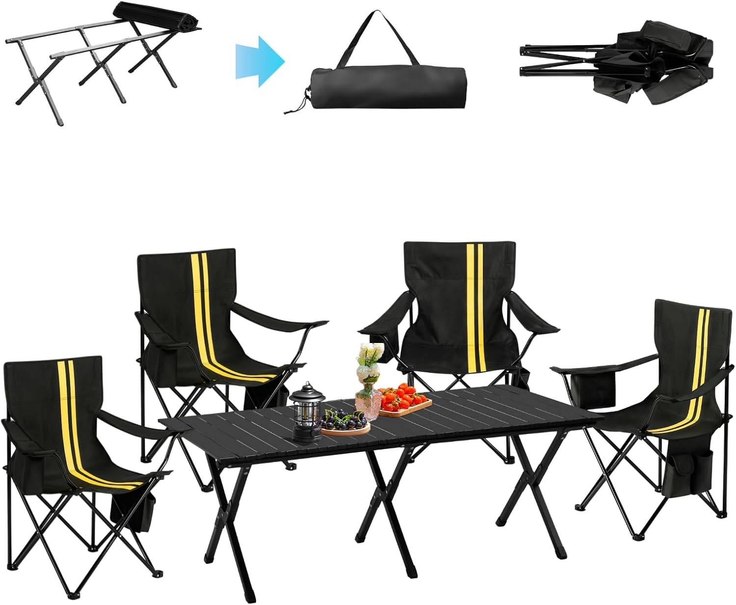 Desk Setup Kit - Folding Camping Chair And Table Set