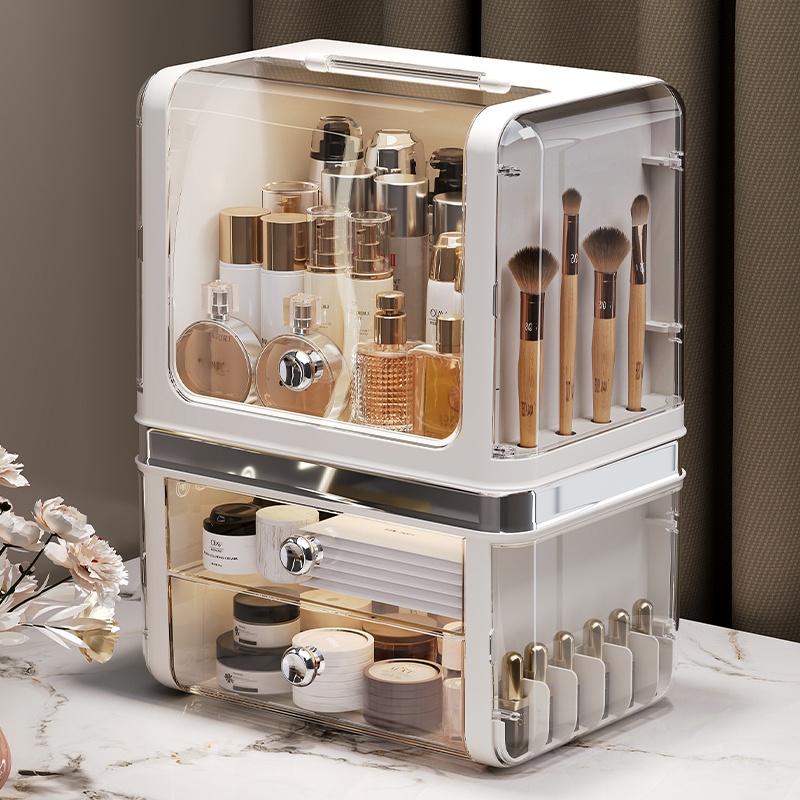 Desk Setup Productivity - Storage box, cosmetics desktop, dust-proof, high-end