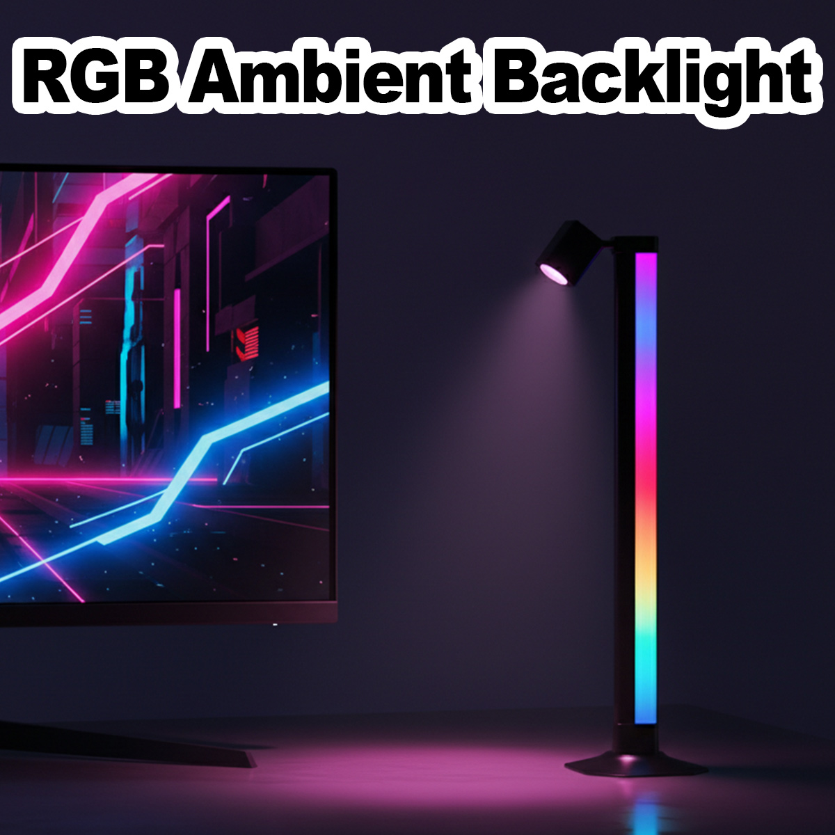 Desk Setup With Tv - Smart Light Bar LED RGB Music