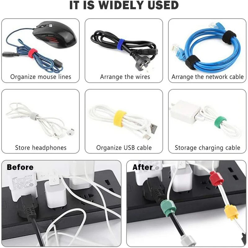 1/2/3pcs Reusable 5M Cable Org - Cable Velcro Strap 评论和价格