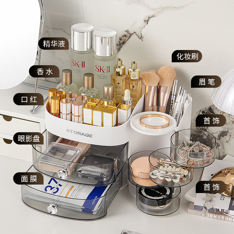 360 Degree Rotating Makeup Bru - Desk Drawer Unit 评论和价格