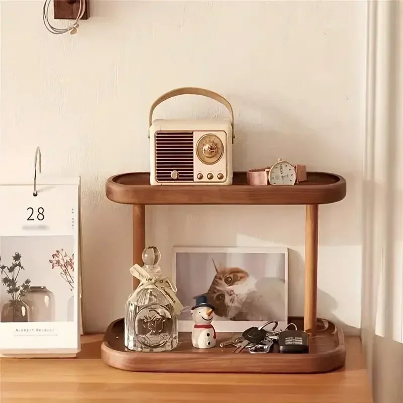 Hot Wooden Storage Shelf 2-Tie - Desk Setup Productivity 评论和价格