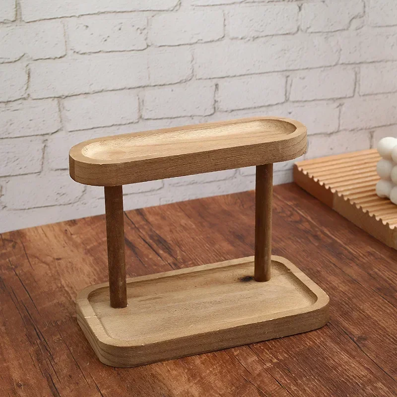 Hot Wooden Storage Shelf 2-Tie - Desk Setup Productivity 评论和价格