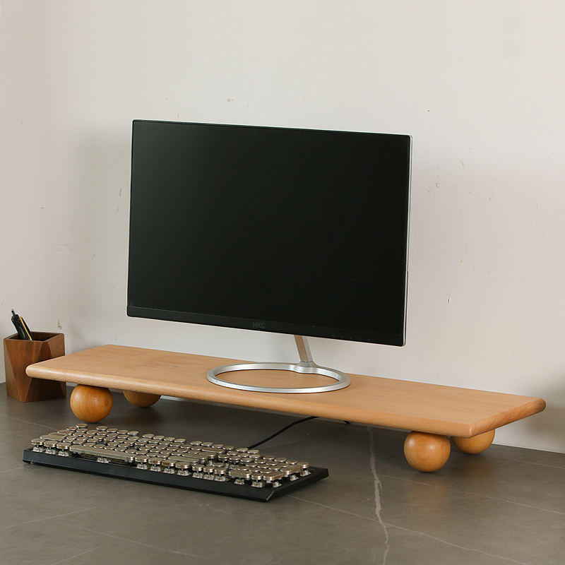 Solid Wood Monitor Riser Lapto - Desk Setup Monitor And Laptop 评论和价格