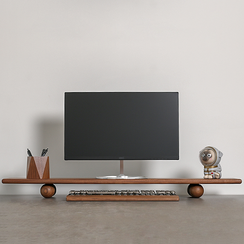 Solid Wood Monitor Riser Lapto - Desk Setup Monitor And Laptop 评论和价格