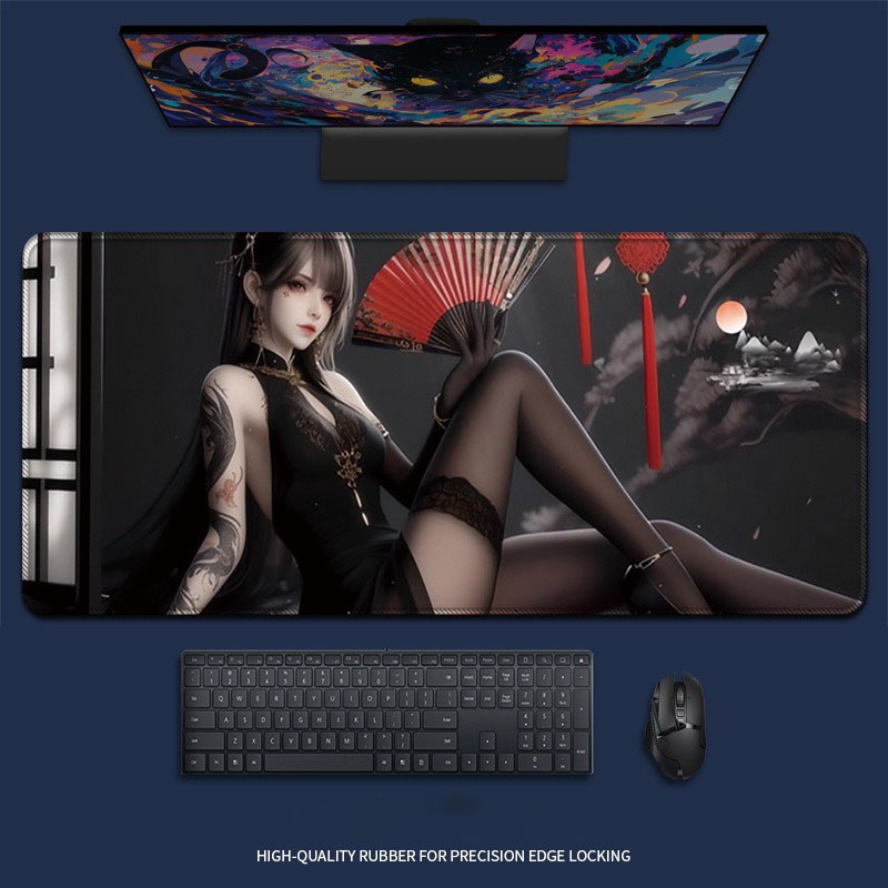Sexy Anime Girl Red Fan Extend - Desk Setup Tech 评论和价格