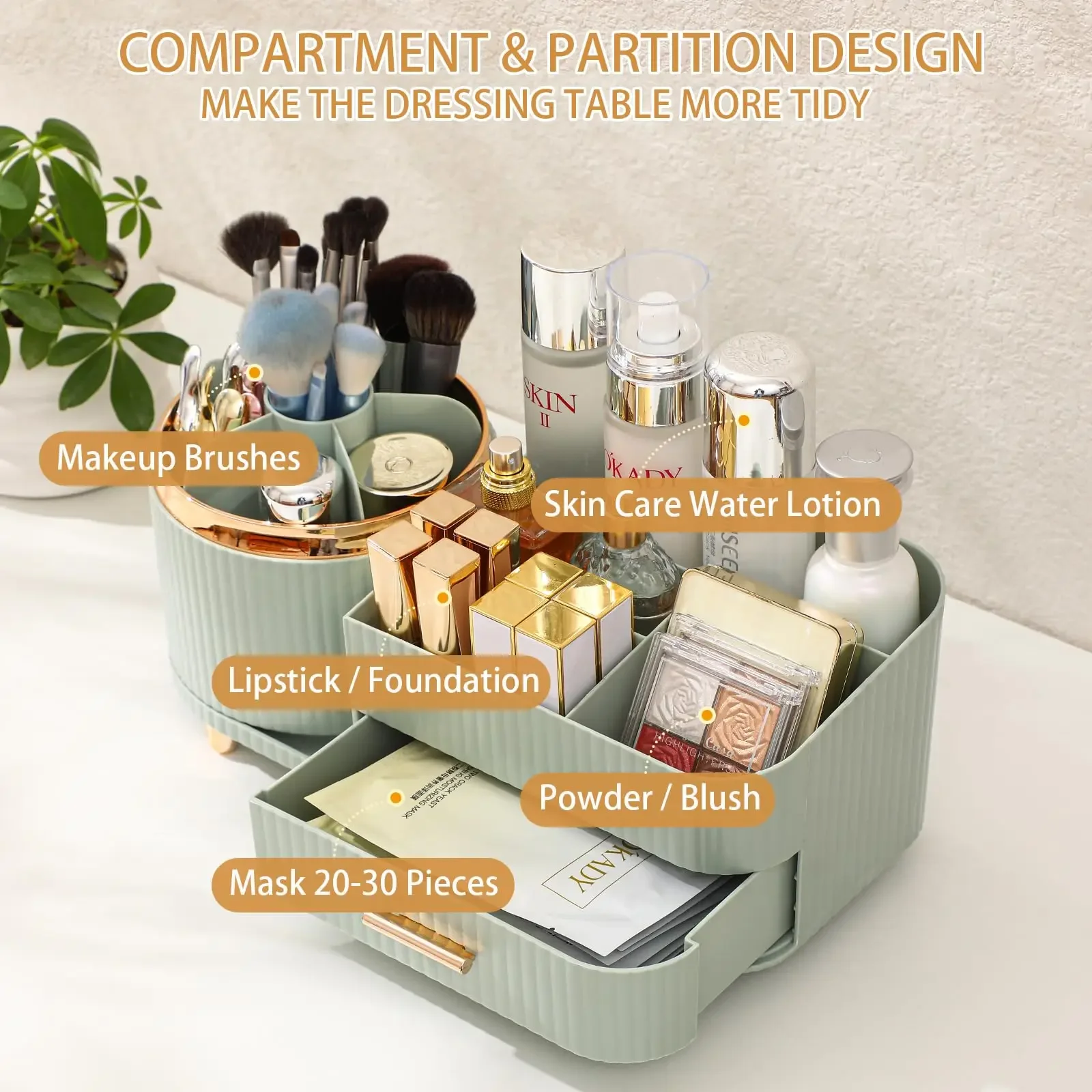 Makeup Brush Holder Large Capa - Desk Drawer Unit 评论和价格