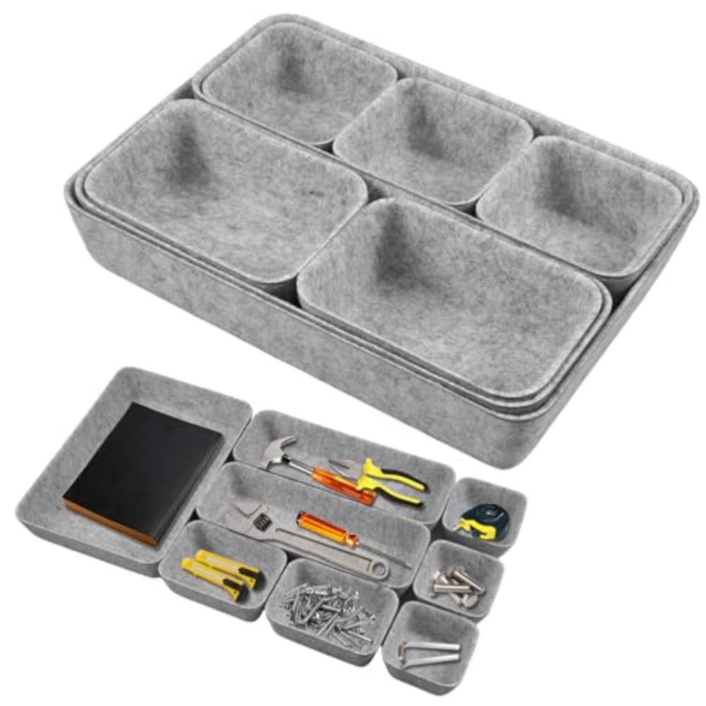 8pcs/set Felt Storage Box Desk - Desk Drawer Unit 评论和价格