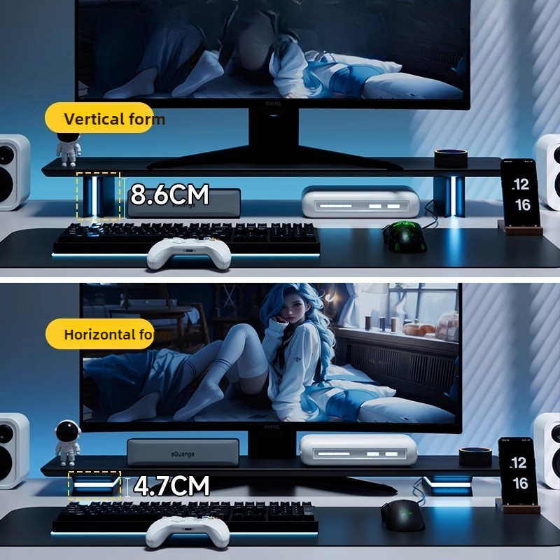 RGB Monitor Stand Ergonomic Co - Desk Setup Monitor And Laptop 评论和价格
