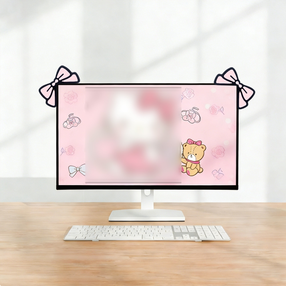 Cute Pink Bow Monitor Decor Ka - Desk Setup Monitor And Laptop 评论和价格
