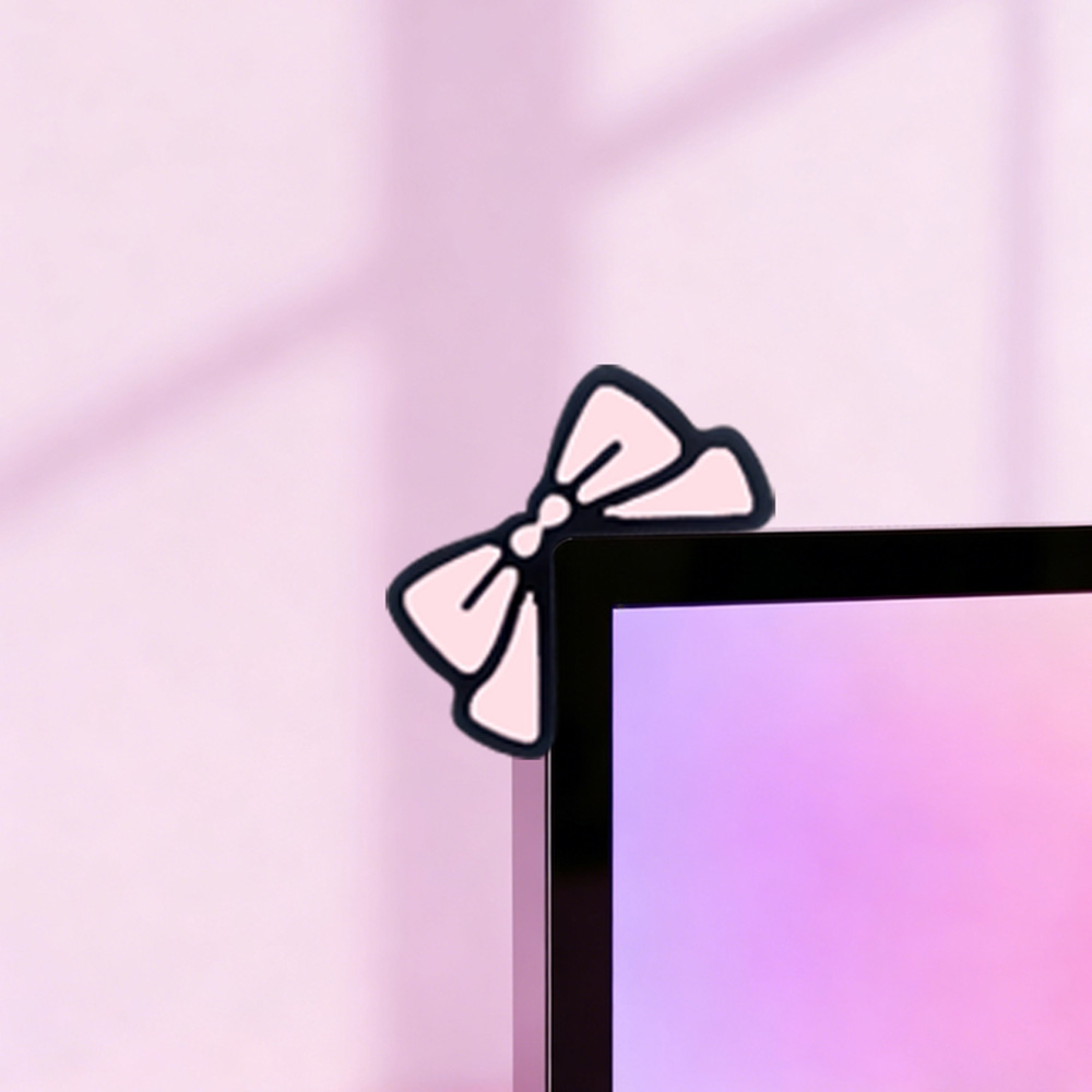 Cute Pink Bow Monitor Decor Ka - Desk Setup Monitor And Laptop 评论和价格