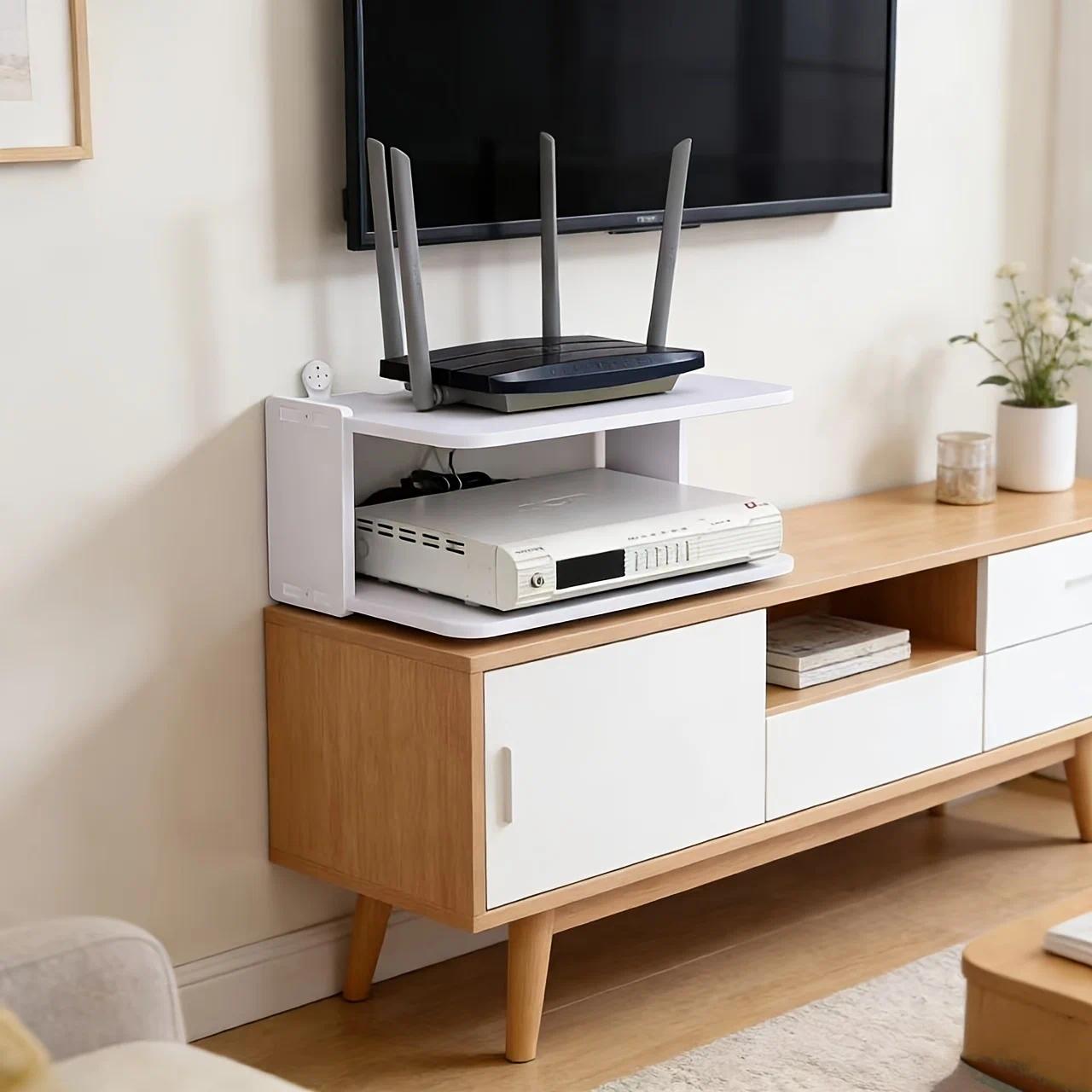 Wall-Mounted Router & Cable Or - Desk Setup With Tv 评论和价格