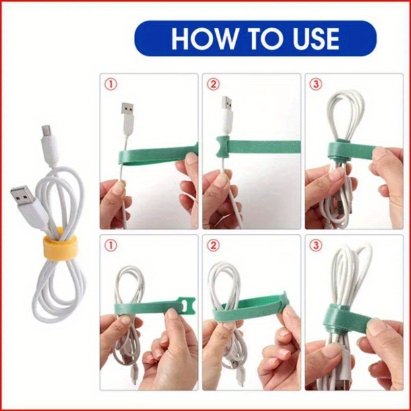 30Pcs Multicolor Reusable Velc - Cable Velcro Strap 评论和价格
