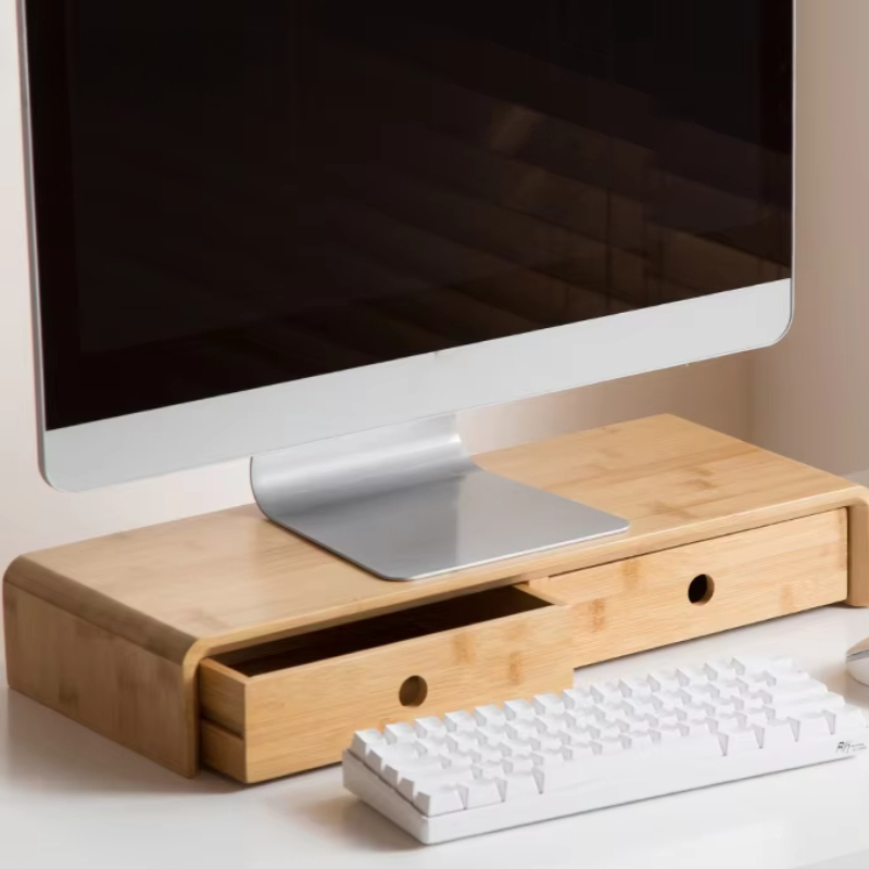 Bamboo Laptop Monitor Riser Ec - Desk Setup Monitor And Laptop 评论和价格