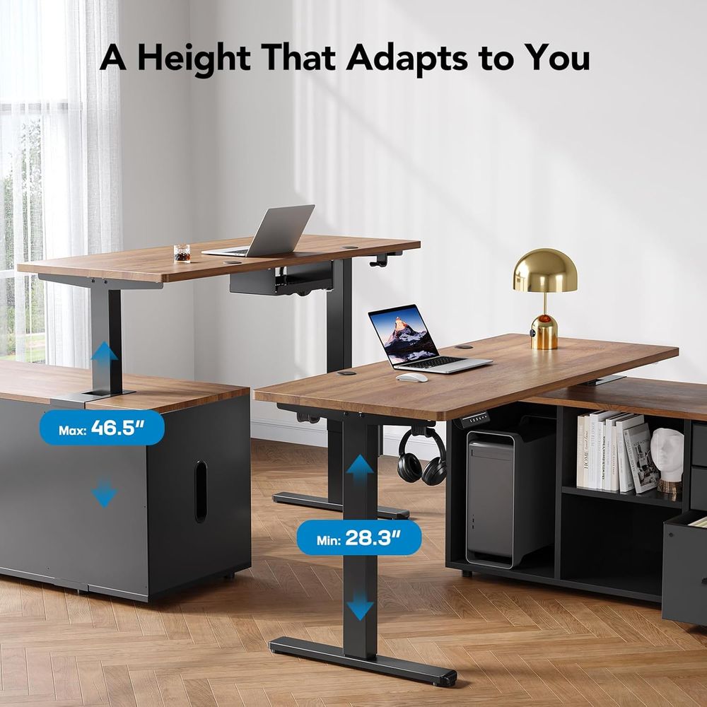 55 Inch L Shaped Standing Desk - Desk Setup Height 评论和价格
