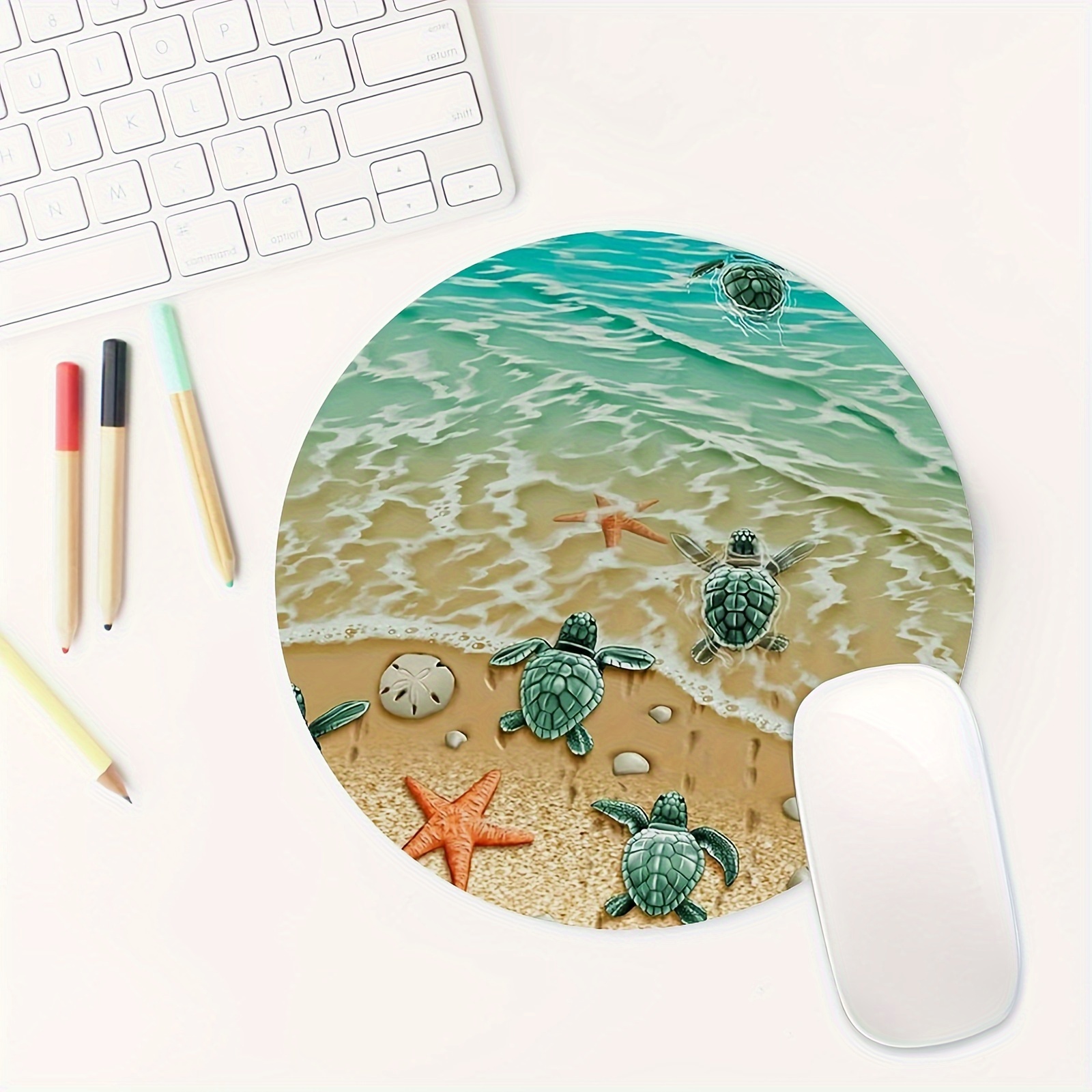 Adorable Turtle Starfish Round - Desk Setup Productivity 评论和价格